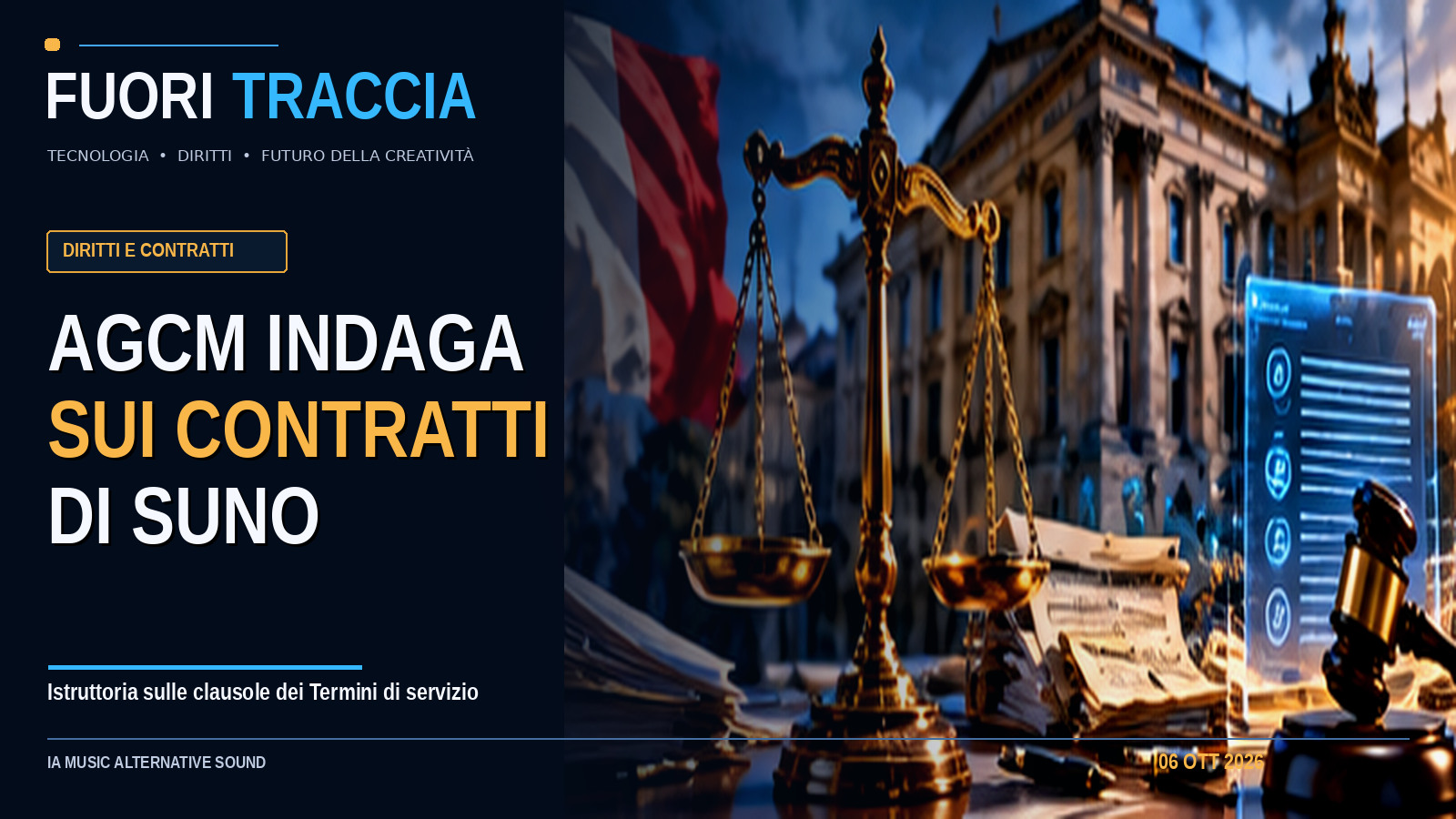 Copertina Fuori Traccia: L’AGCM apre un’istruttoria su Suno