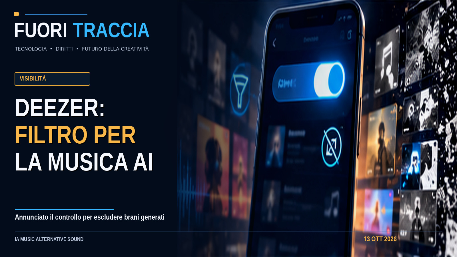 Copertina Fuori Traccia: Deezer prepara il filtro AI