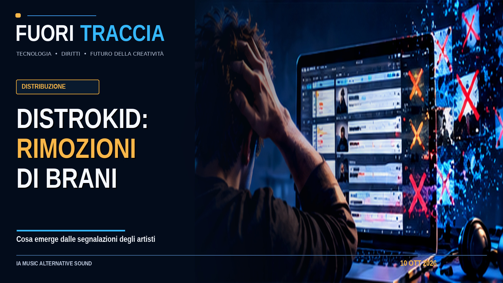 Copertina Fuori Traccia: DistroKid e le rimozioni UMG