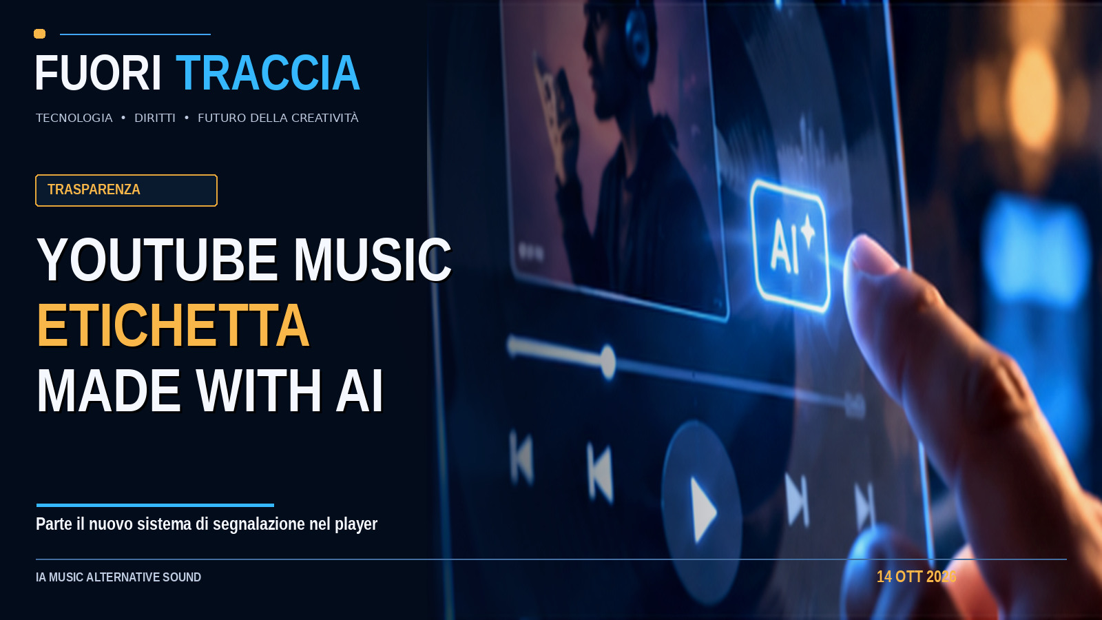 Copertina Fuori Traccia: YouTube Music mostra l’AI